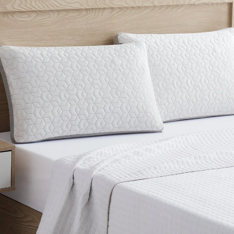 Modern Threads Bamboo Pillow With Feather Touch Fill - White