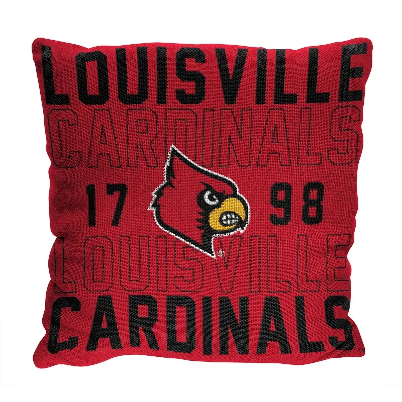 NCAA Louisville Cardinals Stacked 20 Inch Pillow