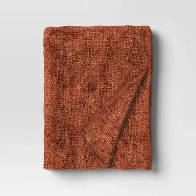 New - Marled Boucle Throw Blanket Orange - Threshold