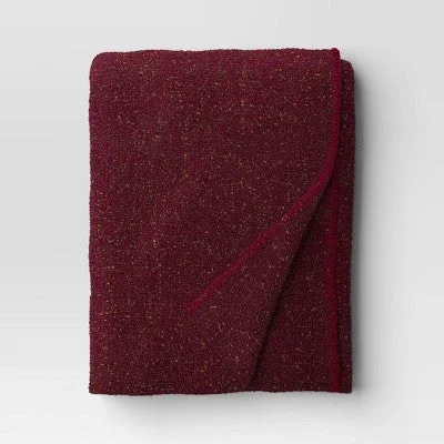 Open Box - Marled Boucle Throw Blanket Burgundy - Threshold