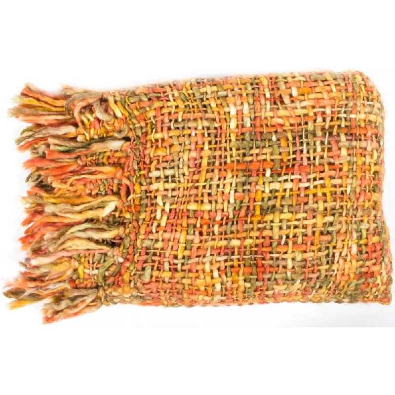 Orange Contemporary Modern Throw Blanket