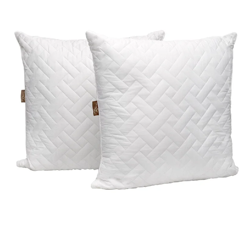 Panama Jack Quilted Euro Square Bed Pillow (Set of 2) - White