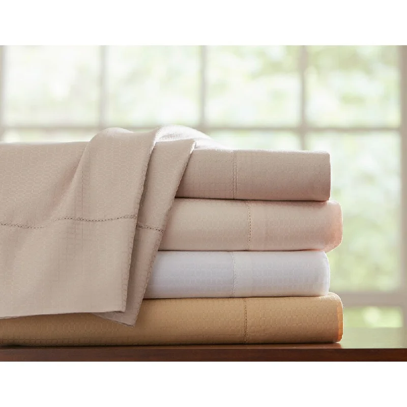 Pointehaven Dobby Pima Cotton Sheet Set and Pillowcase Separates