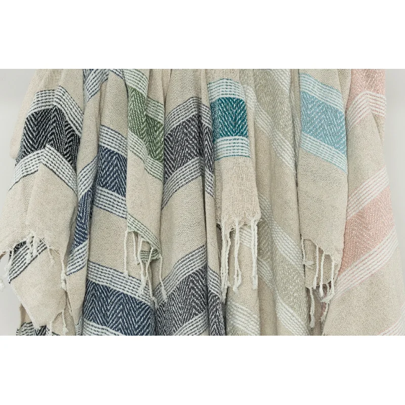 Rizzy Home Chevron Stripe Hand Loomed Cotton Throw