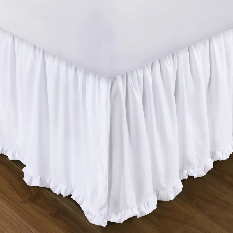 Sasha White 15-inch Drop Bed Skirt