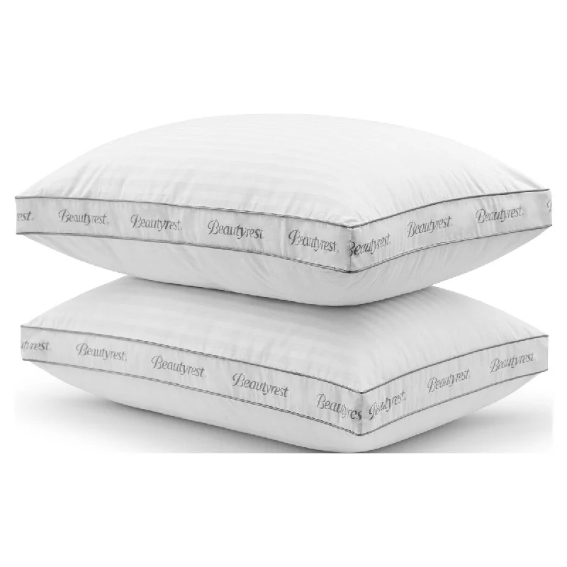 Signature Gusset Bed Pillow, 2 Pack, Standard/Queen, Memory Foam - White