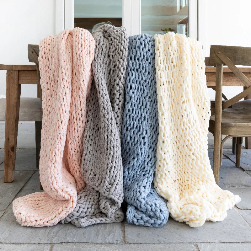 Soft Handmade Chunky Knit Throw Blanket