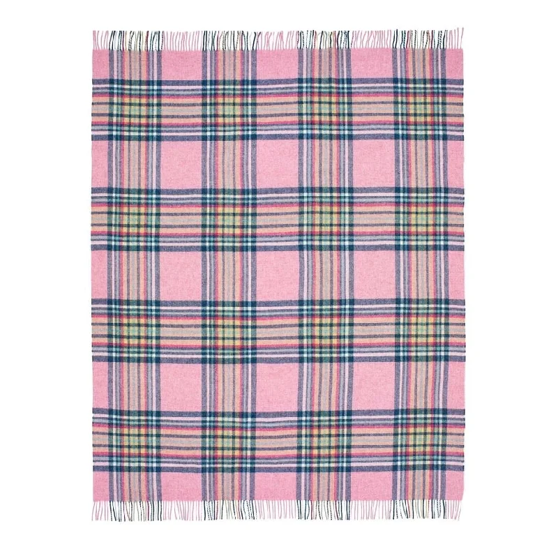 St. Ives Pink, Shetland Pure New Wool Throw Blanket