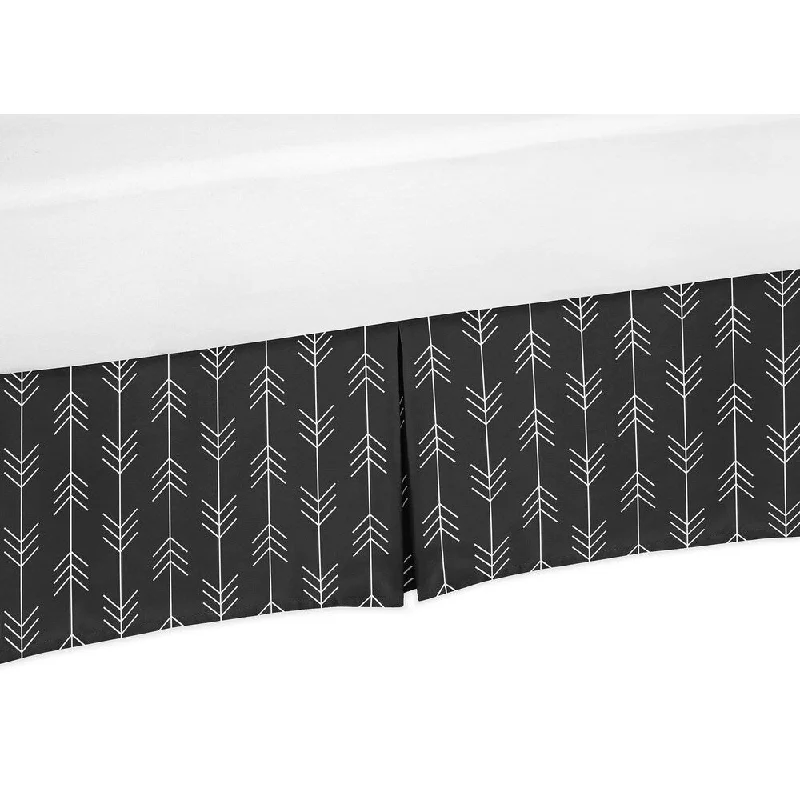 Sweet Jojo Designs Black and White Woodland Arrow Rustic Patch Baby Boy Collection Crib Bed Skirt