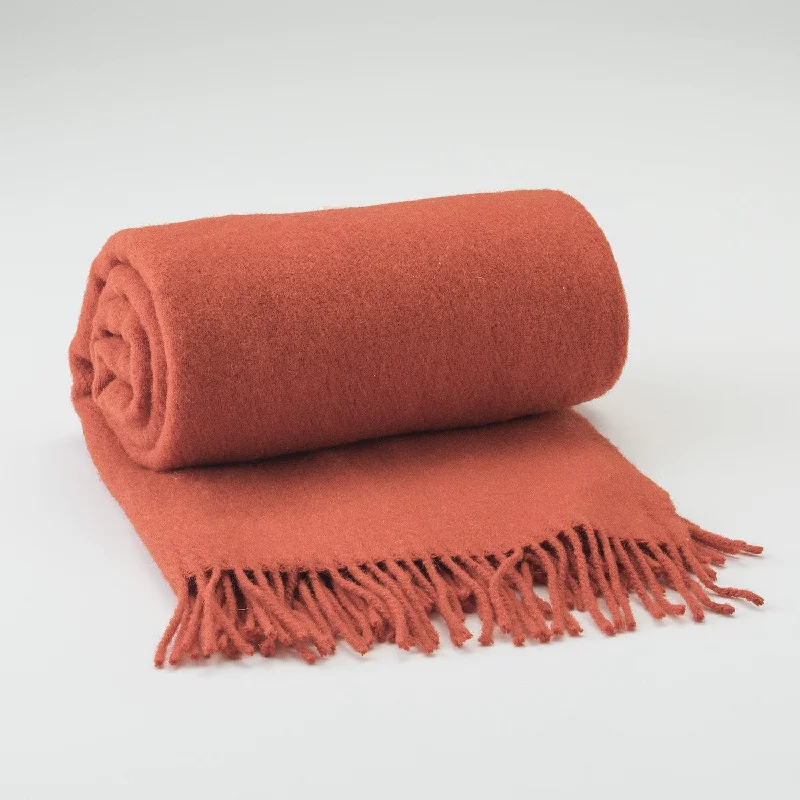 Tangerine Fringed Throw