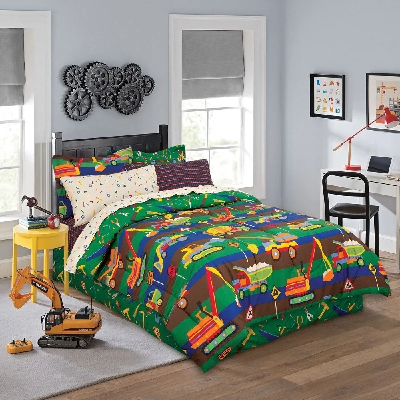 Tylers Construction Zone Bed in a Bag Bedding Set with Bonus Bed Skirt