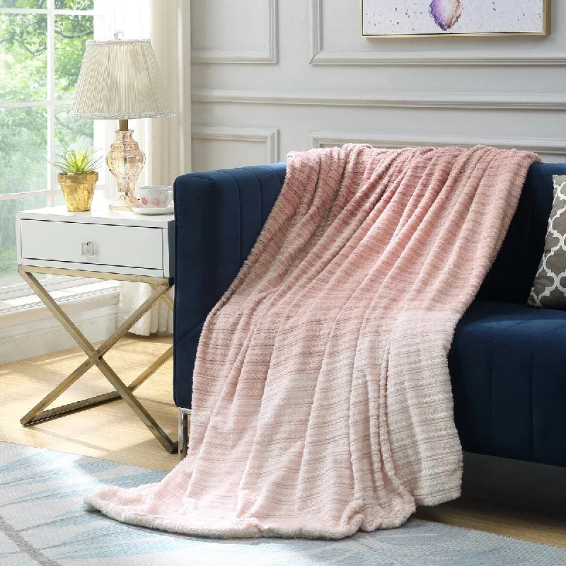 Ulani 60"x70" Flannel Reversible Jacquard Throw