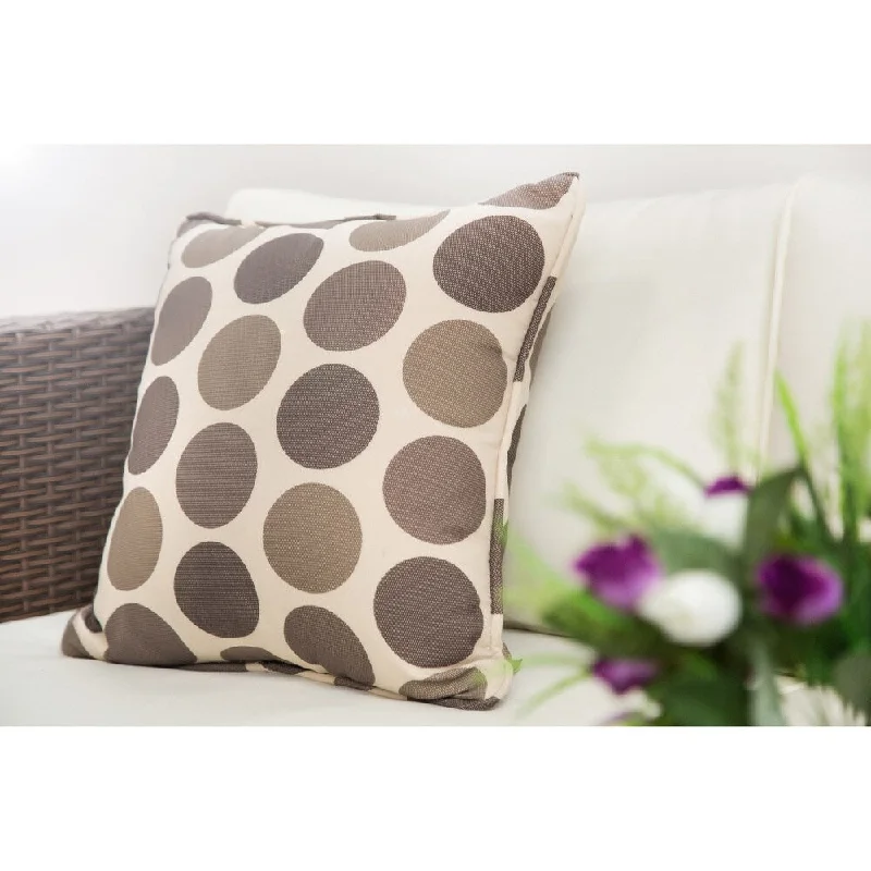 Waterproof Brown Dots Spotted Scatter Cushion Cover Square Throw Pillowcase (Set of 2)