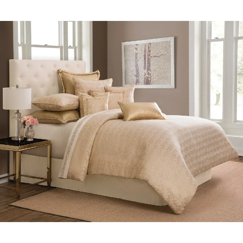 AICO Aurora Gold 9-Piece Queen Comforter Set