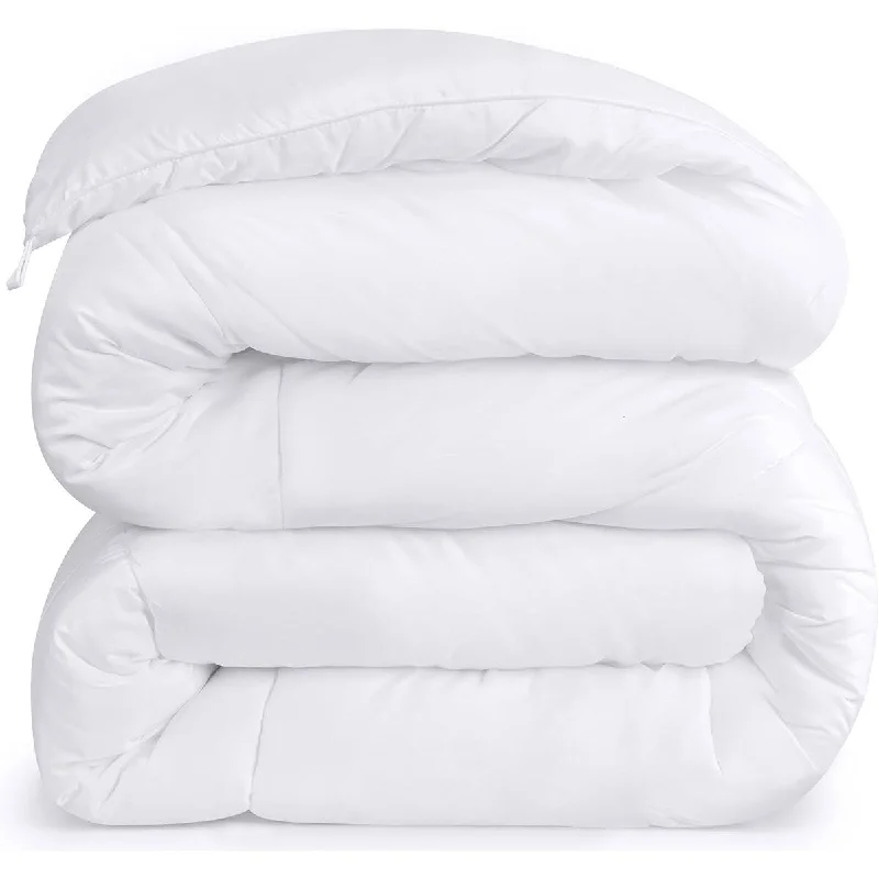 All Season Comforter Full Size,White Comforter Full,Plush Siliconized Fiberfill,Box Stitched