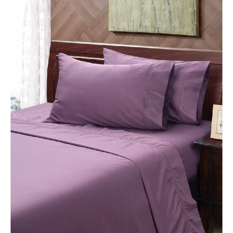 Black Plum 400 Thread Count Hemstitch Sheet Set