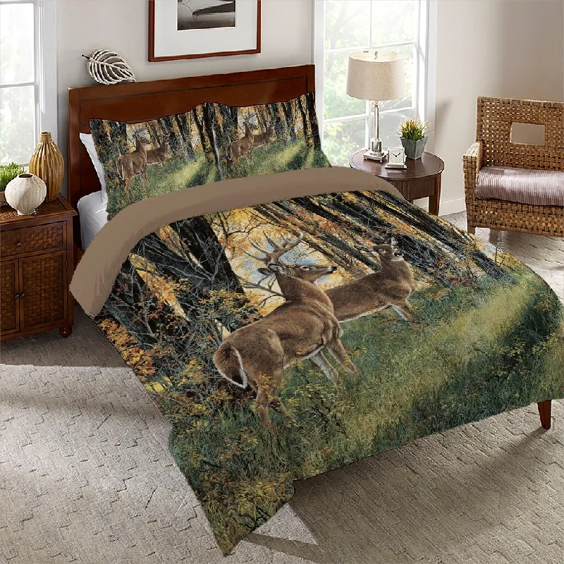 Deer In Autumn Light Queen Comforter Set