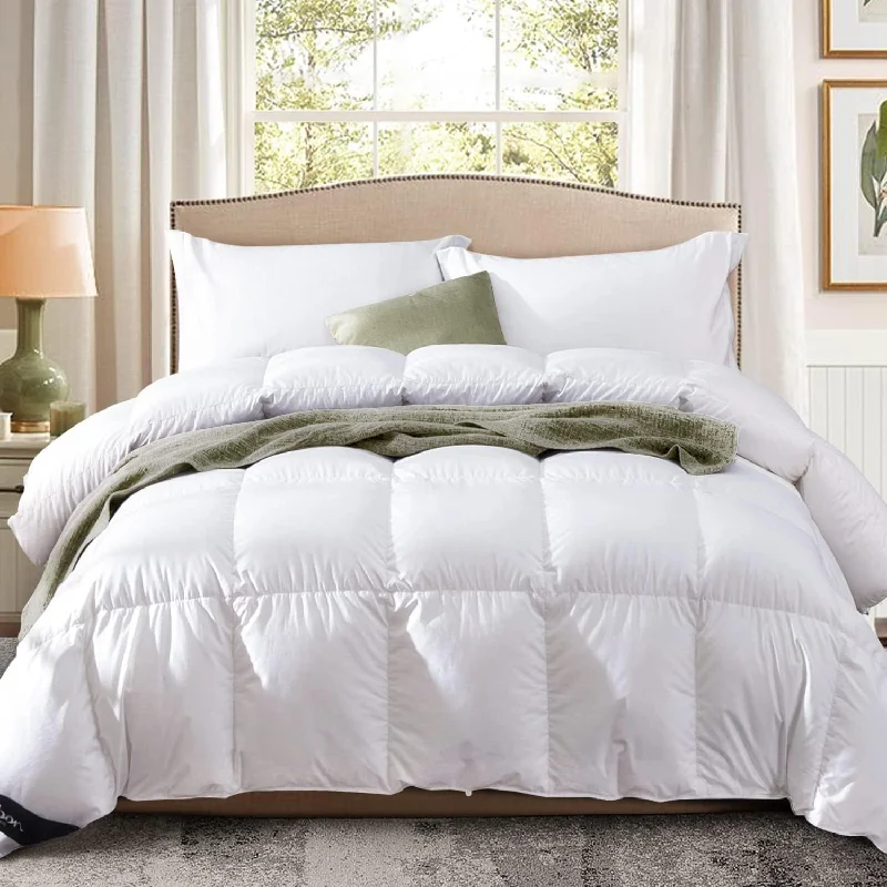 Down Comforter Queen Size，Medium Warmth Duvet Insert ,680 Fill Power,with Corner Tabs