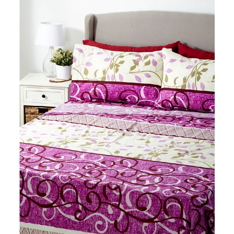 Glory Home 1000 Series 6-piece Sheet Set Purple Geometric Swirls