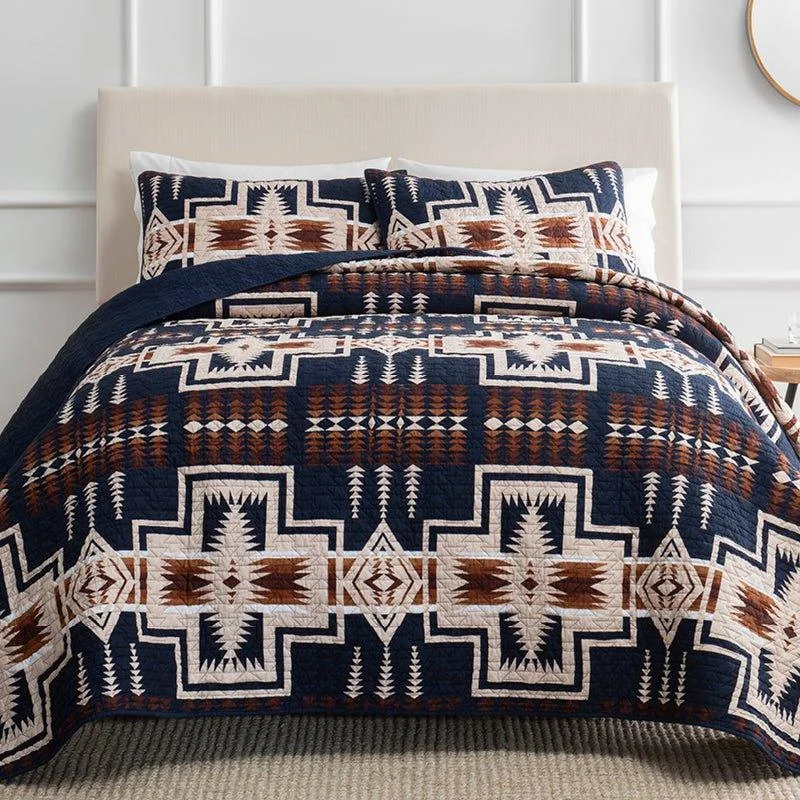 Harding Navy Coverlet Set