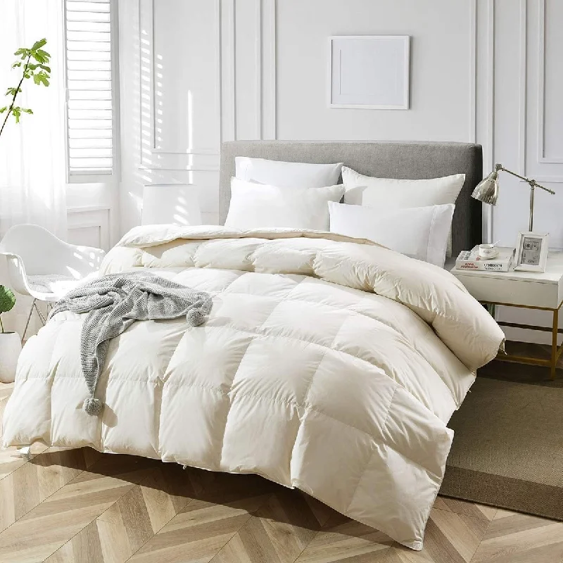 Heavyweight Feathers Down Comforter Oversized Queen, Feathers Down Duvet for Winter Climates, 750 FP Feathers Down Duvet Insert