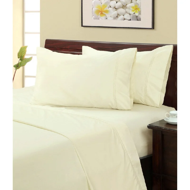 Ivory 400 Thread Count Hemstitch Sheet Set