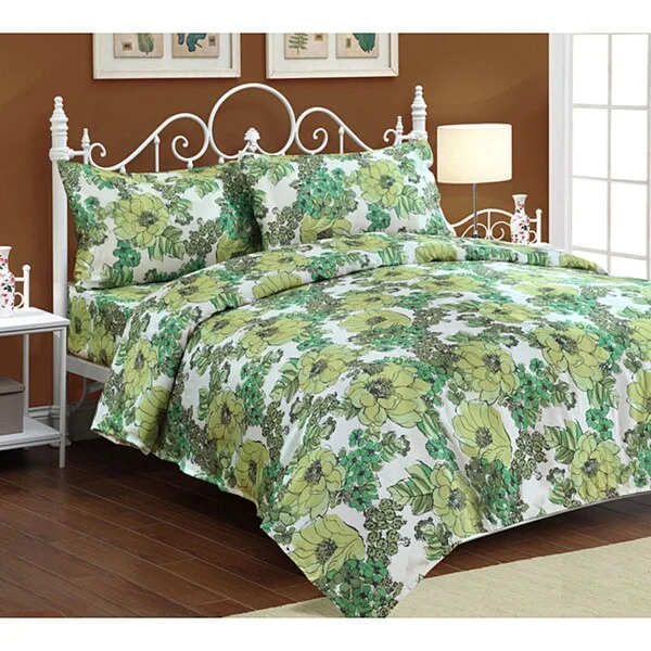 'Jardin' Satin Full-size Sheet Set