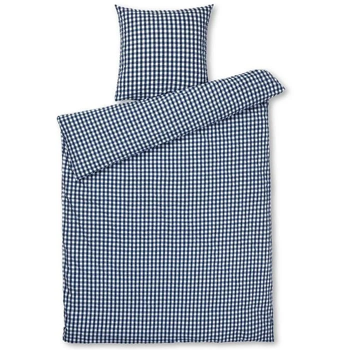 JUNA Bæk&Bølge Duvet Cover Set, Dark Blue/White