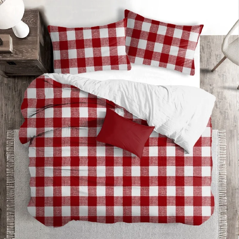 Lumberjack Check Red/White Full/Double Duvet Cover - Open Box