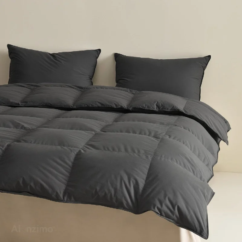 Oversized California King Goose Down Comforter All Season, Down-Proof Cotton-Poly Cover 750 Fill Power Feather Down Duvet Insert