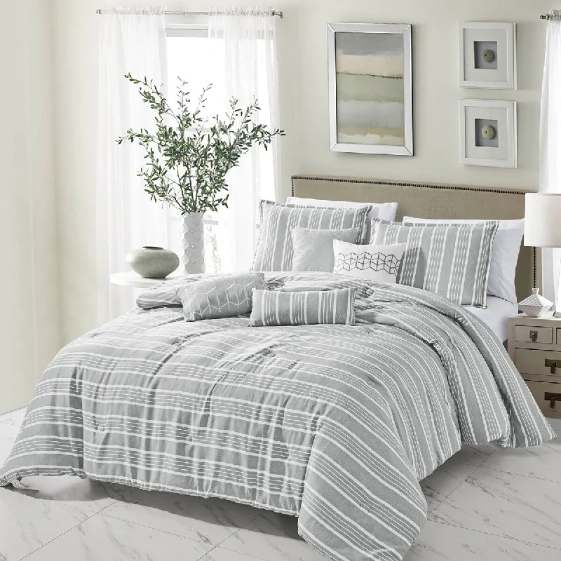 Porch & Den Caroline Polyester 7Pc Comforter Set - GREY