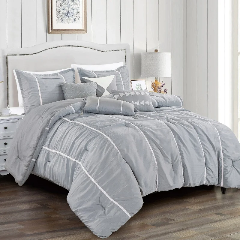 Porch & Den Elizabeth Polyester 7Pc Comforter Set - GREY