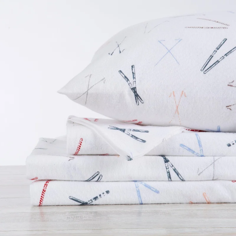 Ski Time Cotton Sheet Set