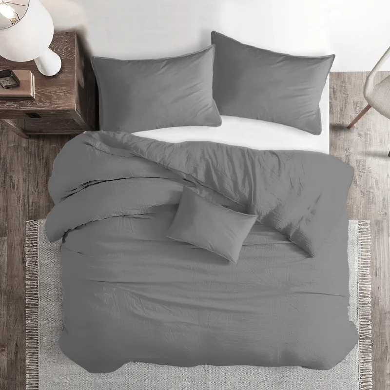 St Anne Dove Gray Queen Comforter + 2 Shams - Open Box