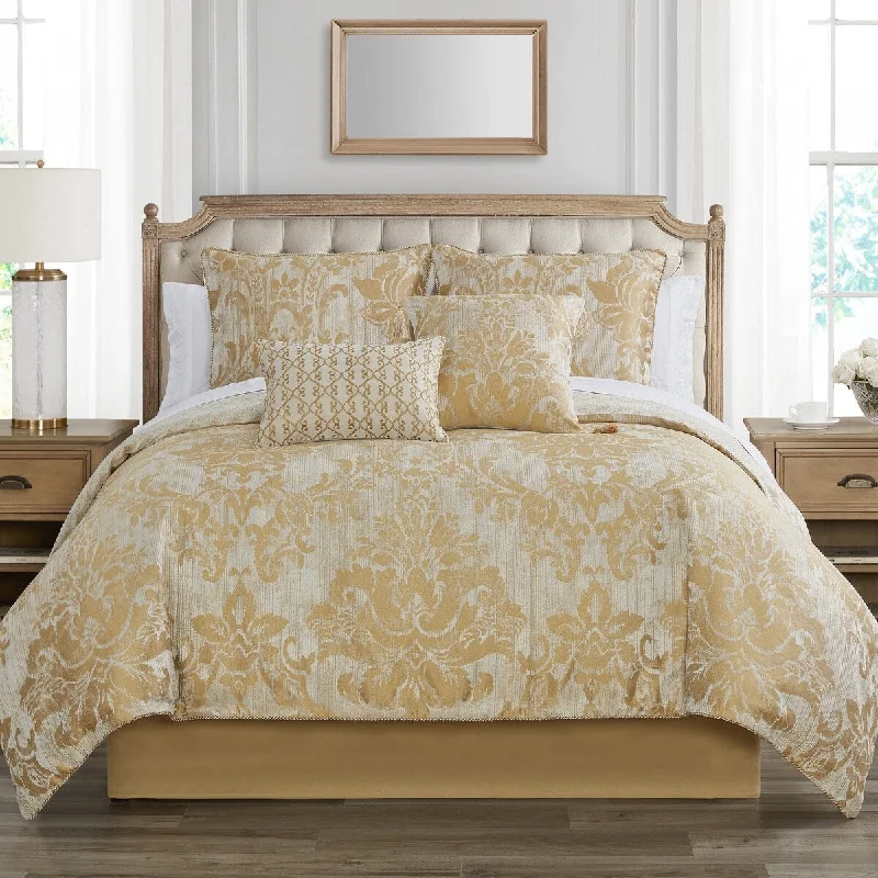 Taza 4PC Comforter Set, Gold