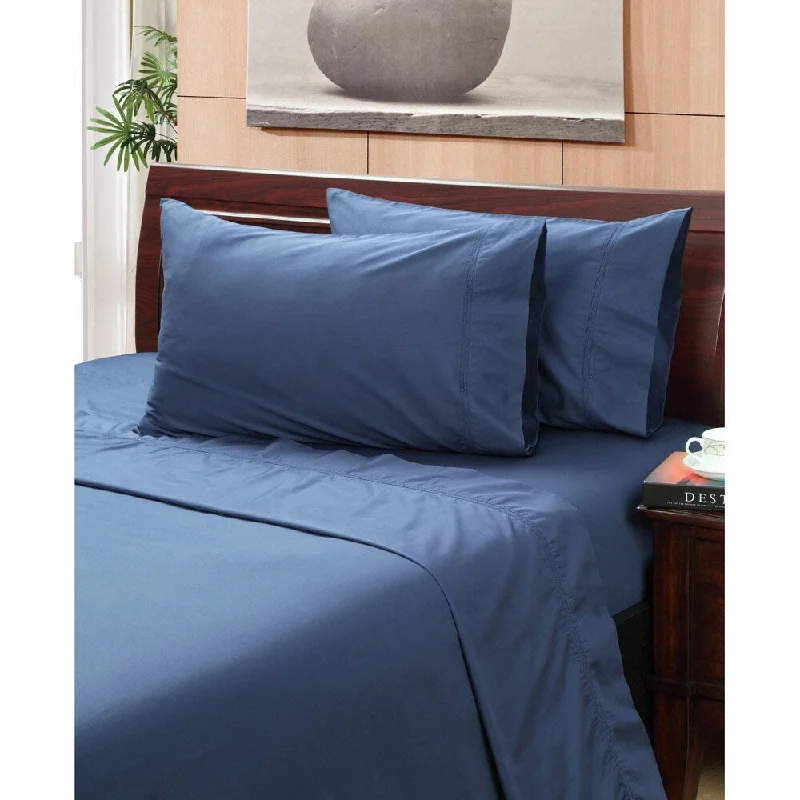 Vintage Indigo 400 Thread Count Hemstitch Sheet Set