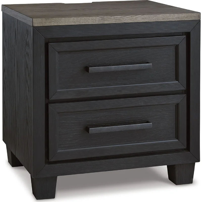 Foyland Nightstand - Black/Brown