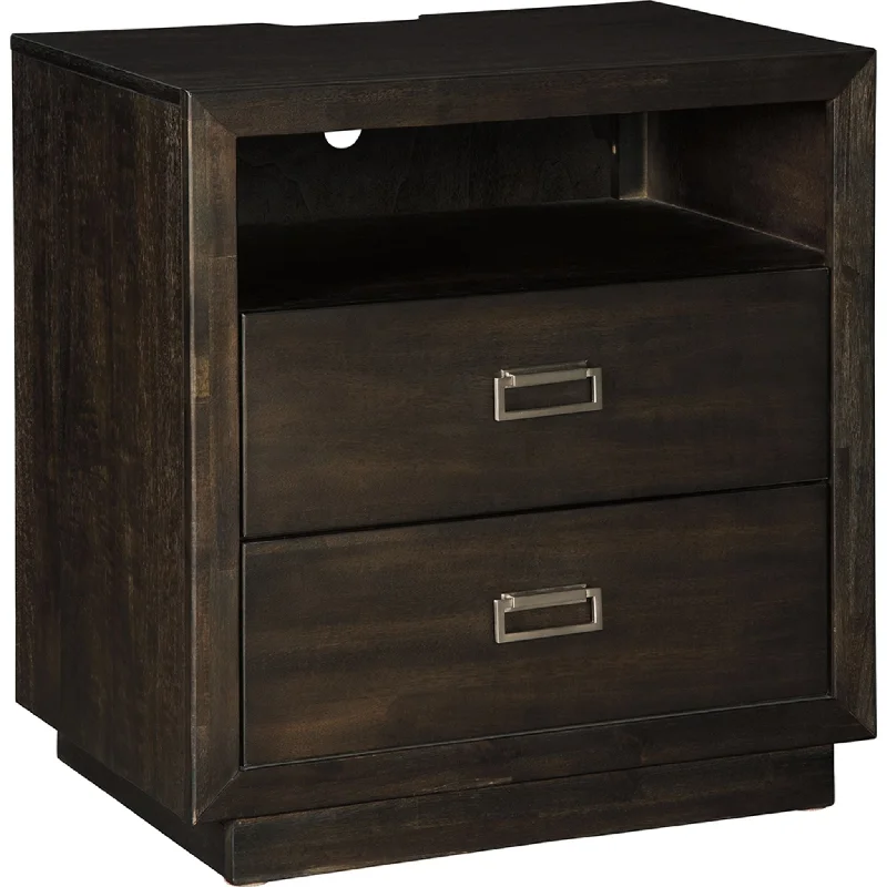 Hyndell Nightstand - Dark Brown