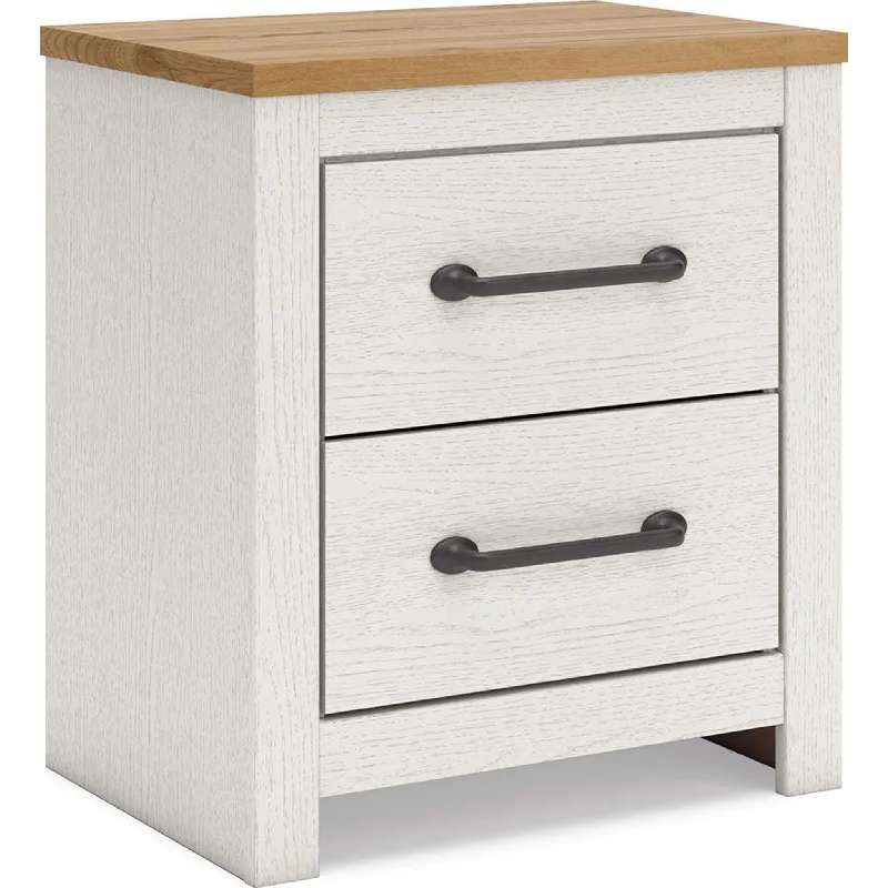 Linnocreek Nightstand - White/Warm Brown