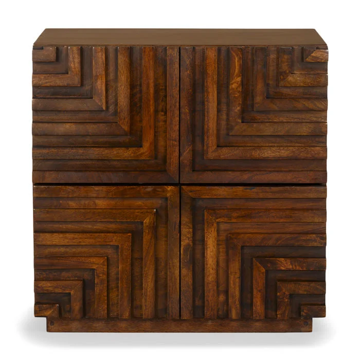 Maze Solid Wood Nightstand