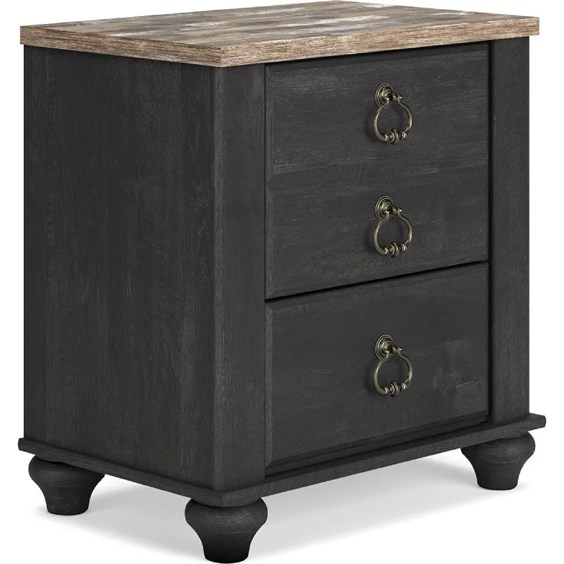 Nanforth Nightstand - Two-tone