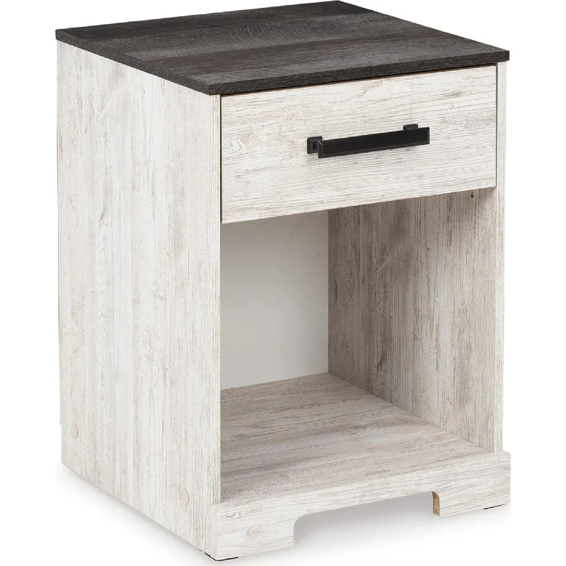 Shawburn Nightstand - Whitewash/Charcoal Gray