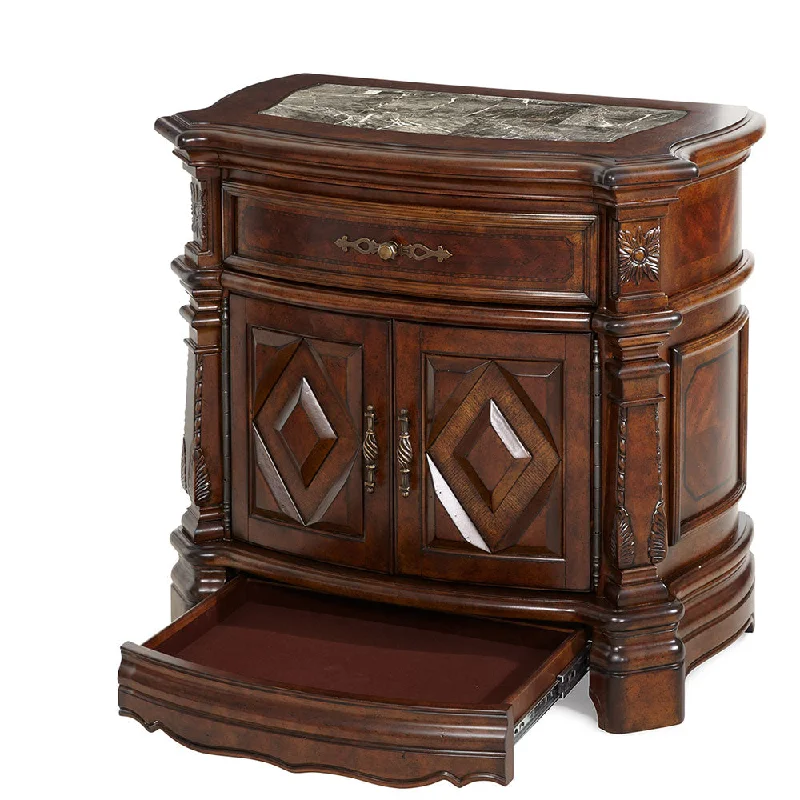 Windsor Court Nightstand Vintage Fruitwood