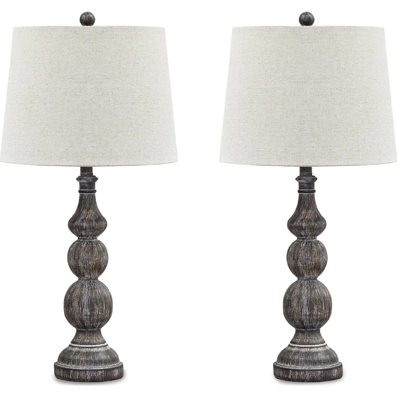 Mair Table Lamp Pair - Antique Black 29.25"