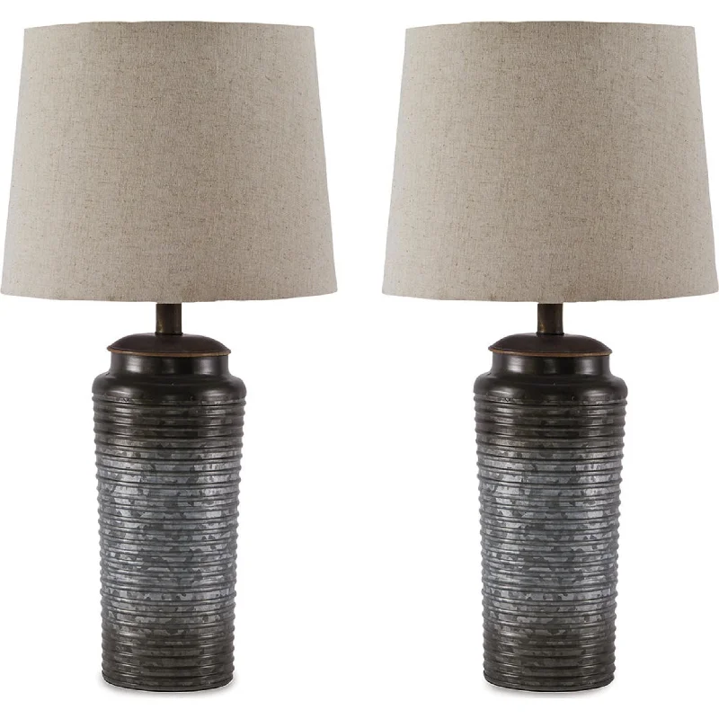 Norbert Table Lamp Pair - Gray 25.25"