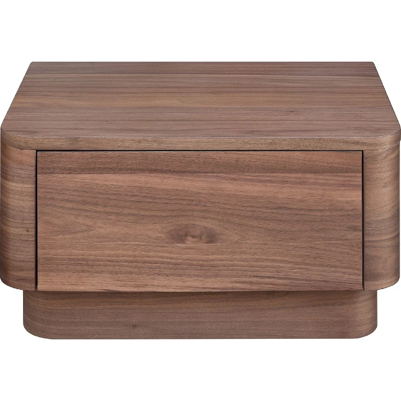 Round Off Nightstand - Walnut