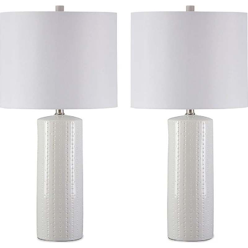 Steuben Table Lamp Pair - White 25.25"